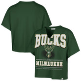 47 brand Milwaukee Bucks '47 Women's Elation Oversized Notch Neck T-Shirt Hunter Green