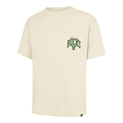 47 brand Milwaukee Bucks '47 Unisex Crossover Collection Foundation Pocket T-Shirt Cream