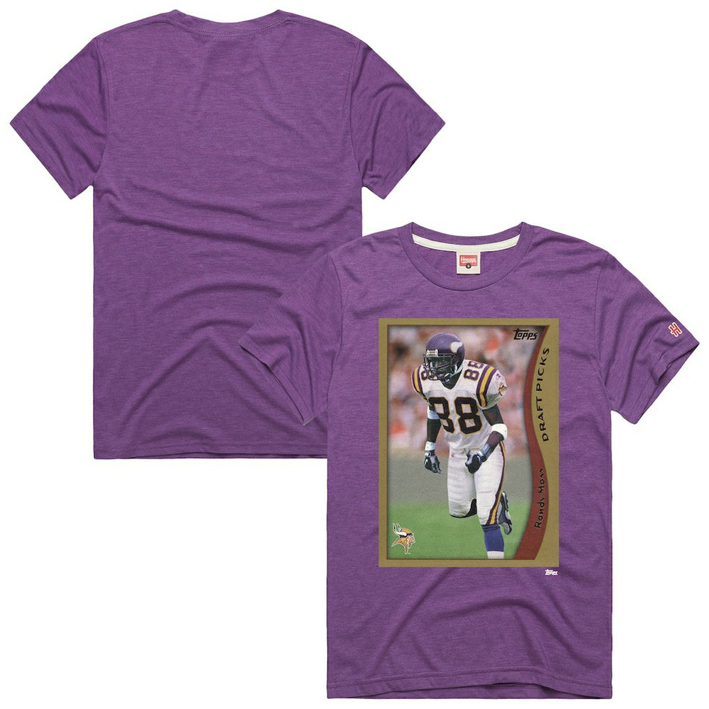 Randy Moss Minnesota Vikings Homage Unisex NFL Topps Trading Card Tri-Blend T-Shirt - Purple - NFL