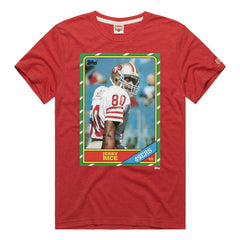 Jerry Rice San Francisco 49ers Homage Unisex NFL Topps Trading Card Tri-Blend T-Shirt - Scarlet - NFL