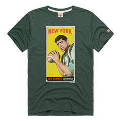 Joe Namath New York Jets Homage Unisex NFL Topps Trading Card Tri-Blend T-Shirt - Green - NFL