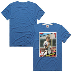 John Elway Denver Broncos Homage Unisex NFL Topps Trading Card Tri-Blend T-Shirt - Royal - NFL