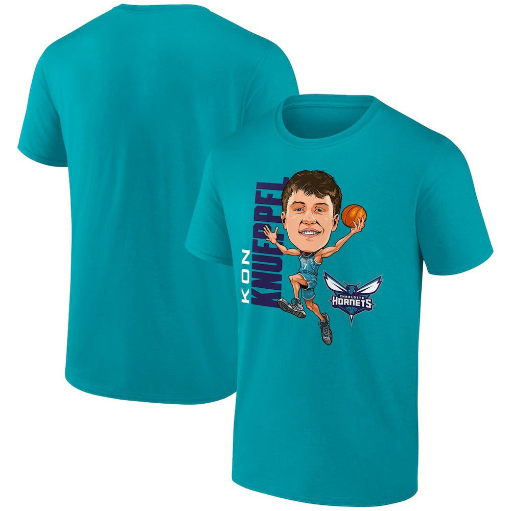 Kon Knueppel Charlotte Hornets Caricature T-Shirt Teal