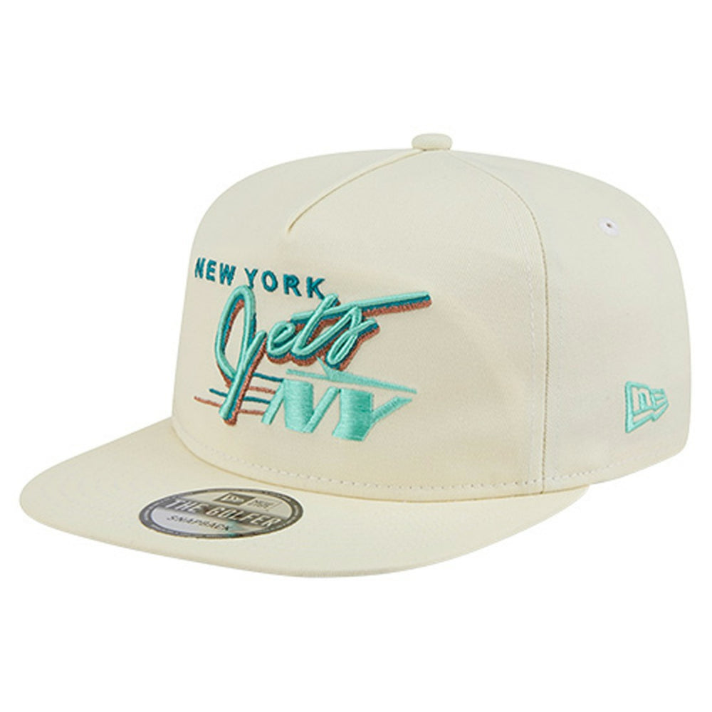 New York Jets New Era Liberty Golfer Adjustable Hat - Cream - NFL