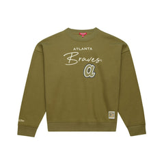 Atlanta Braves Mitchell & Ness Women's Oversized Crewneck Sweatshirt Outlet
