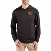 Washington Commanders Cutter & Buck Coastline Epic Comfort Eco Recycled Long Sleeve Hoodie T-Shirt - Black - NFL