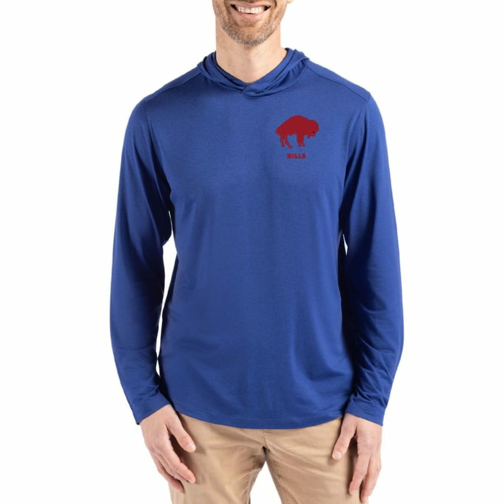Buffalo Bills Cutter & Buck Coastline Epic Comfort Eco Recycled Long Sleeve Hoodie T-Shirt - Blue - NFL