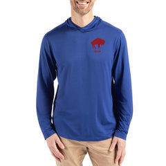 Buffalo Bills Cutter & Buck Coastline Epic Comfort Eco Recycled Long Sleeve Hoodie T-Shirt - Blue - NFL