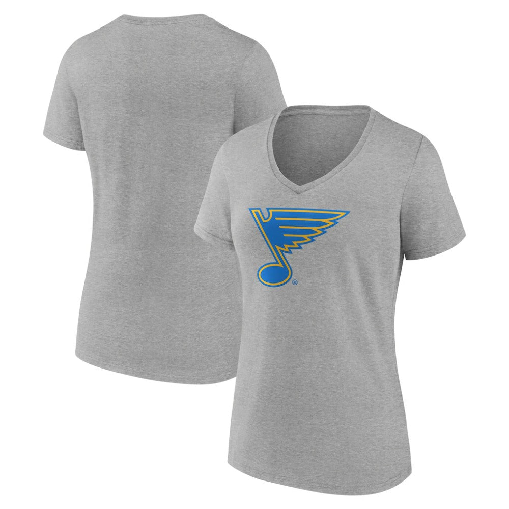 St. Louis Blues Women's Essential V-Neck T-Shirt - Gray | NHL Clearance