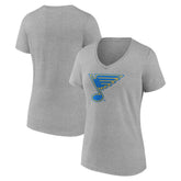 St. Louis Blues Women's Essential V-Neck T-Shirt - Gray | NHL Clearance