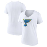 St. Louis Blues Women's Essential V-Neck T-Shirt - White | NHL discount