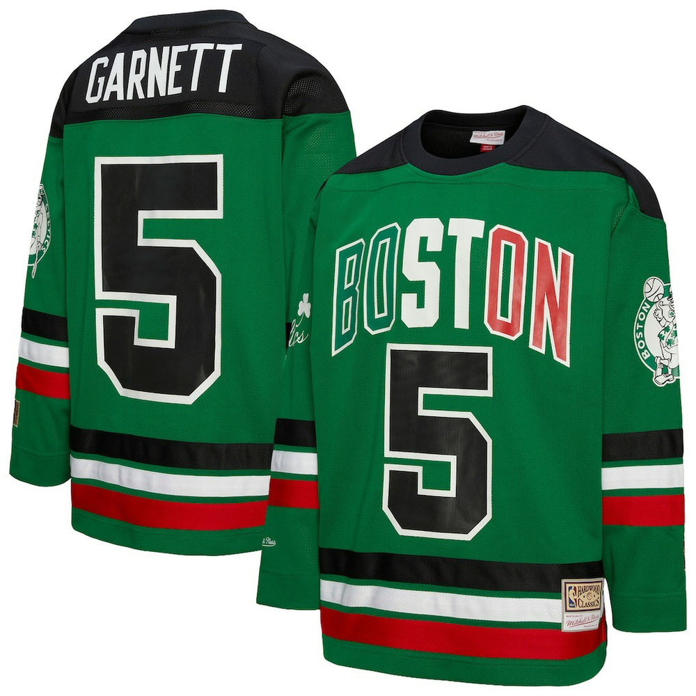 Mitchell & Ness Kevin Garnett Boston Celtics Unisex Maxxed Out Fashion Hockey Jersey Kelly Green