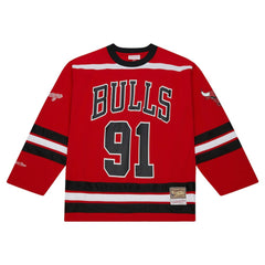 Mitchell & Ness Dennis Rodman Chicago Bulls Unisex Maxxed Out Fashion Hockey Jersey Red
