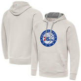 Philadelphia 76ers Antigua Big Logo Victory Pullover Hoodie Cream