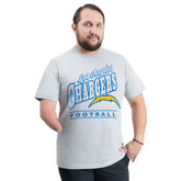 Los Angeles Chargers G-III Sports by Carl Banks Adaptive Headliner Graphic T-Shirt - Heather Gray - NFL