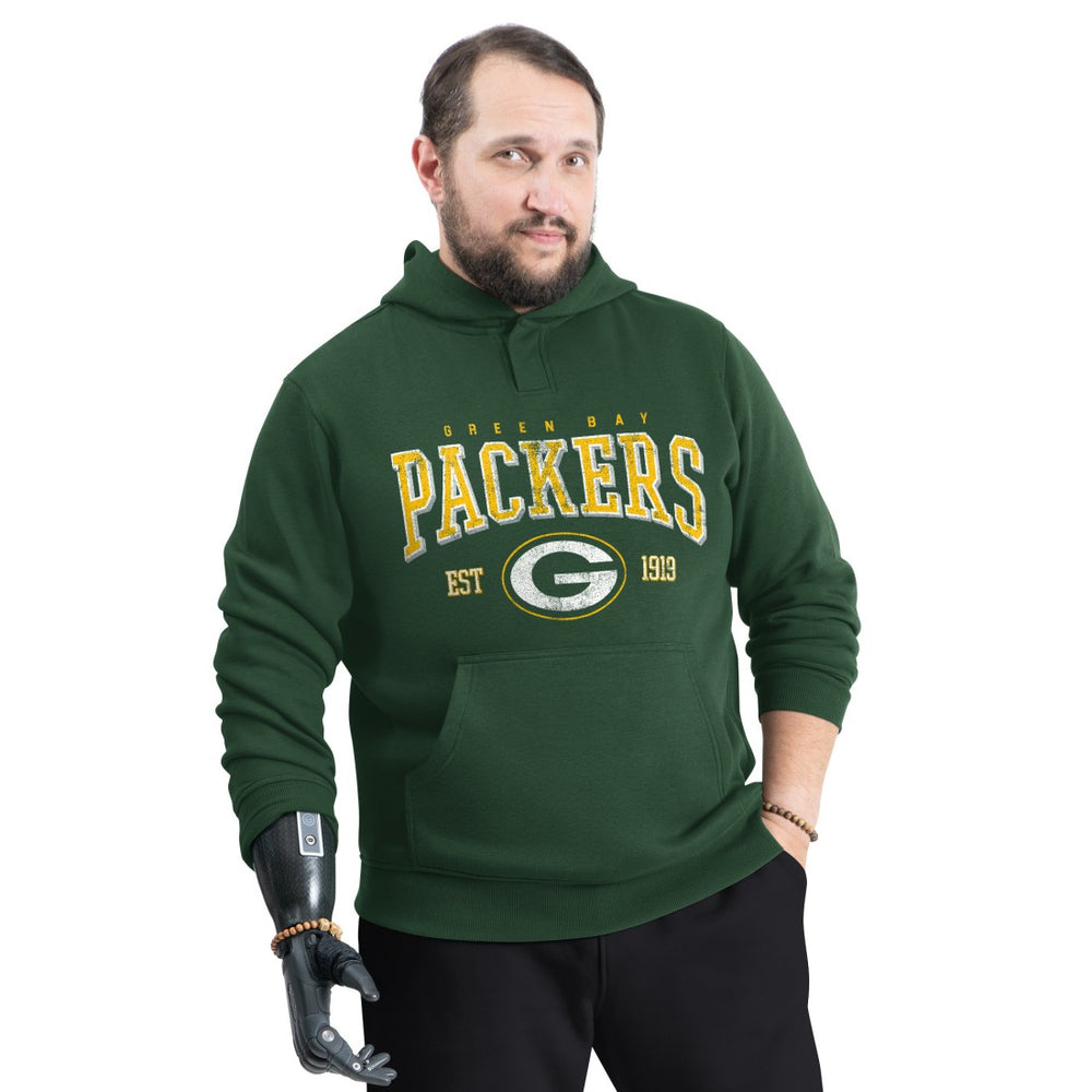Green Bay Packers G-III Sports by Carl Banks Adaptive Team Spirit Graphic Fleece Pullover Hoodie - Green - NFL