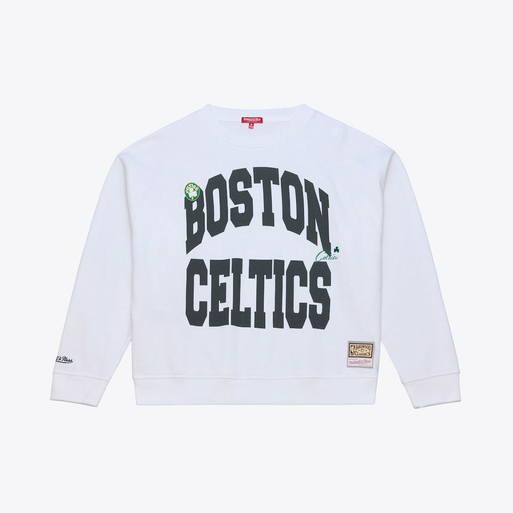Mitchell & Ness Boston Celtics Women's Lightweight Block Letter Sweatshirt White
