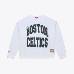 Mitchell & Ness Boston Celtics Women's Lightweight Block Letter Sweatshirt White
