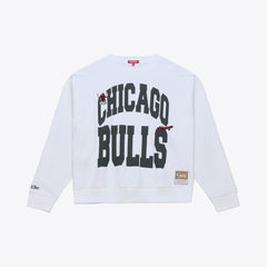 Mitchell & Ness Chicago Bulls Women's Lightweight Block Letter Sweatshirt White