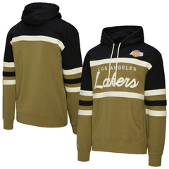 Mitchell & Ness Los Angeles Lakers Double Clutch Head Coach Hoodie Olive/Black