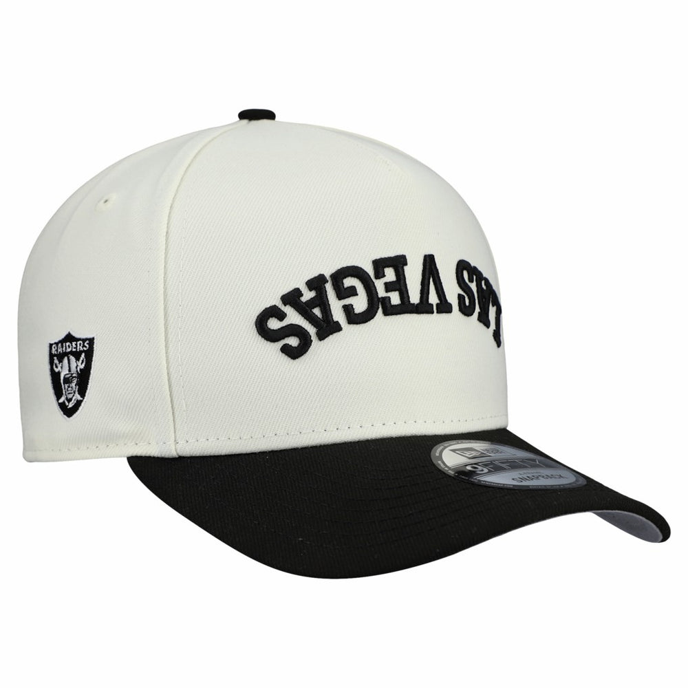 Las Vegas Raiders New Era Upside Down 9FIFTY A-Frame Snapback Hat - Cream - NFL
