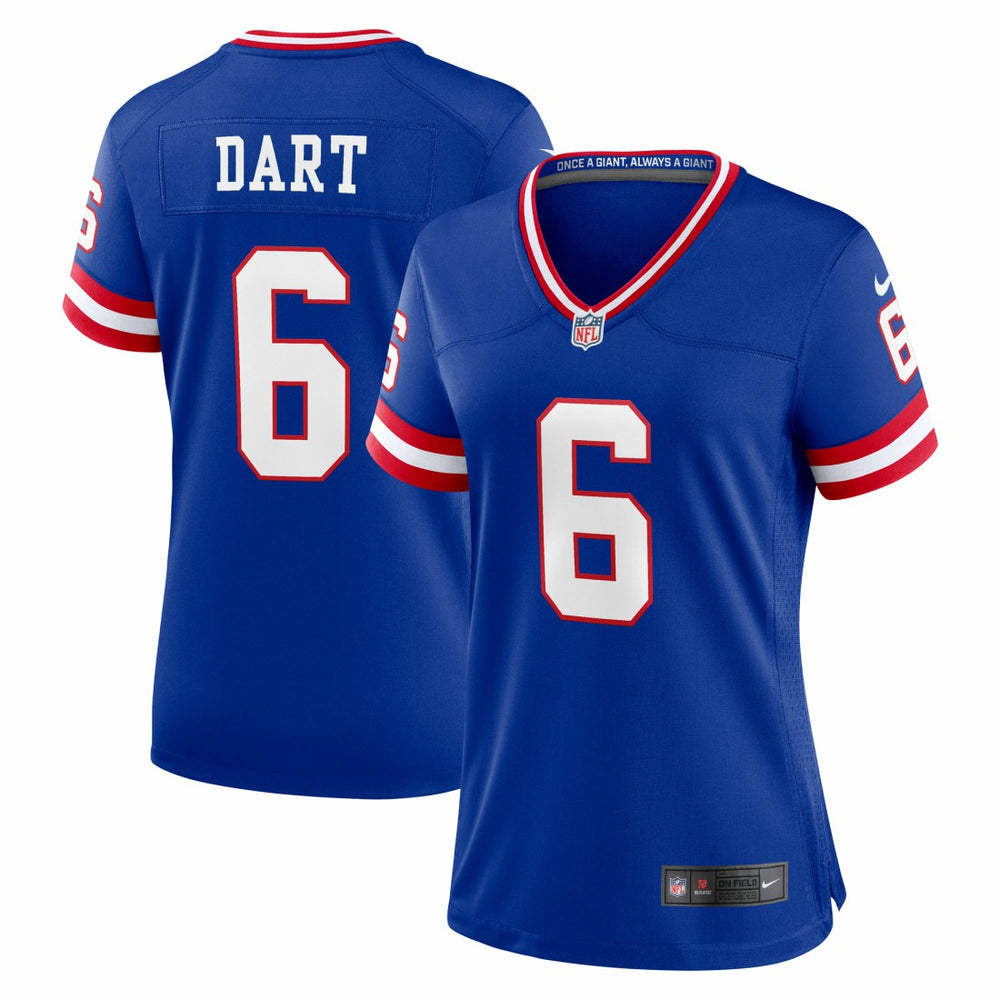 Jaxson Dart New York Giants Women's Alternate 2 Classic Game Jersey - Royal - Nike