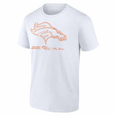 Bo Nix Denver Broncos Outline Player T-Shirt - White - NFL