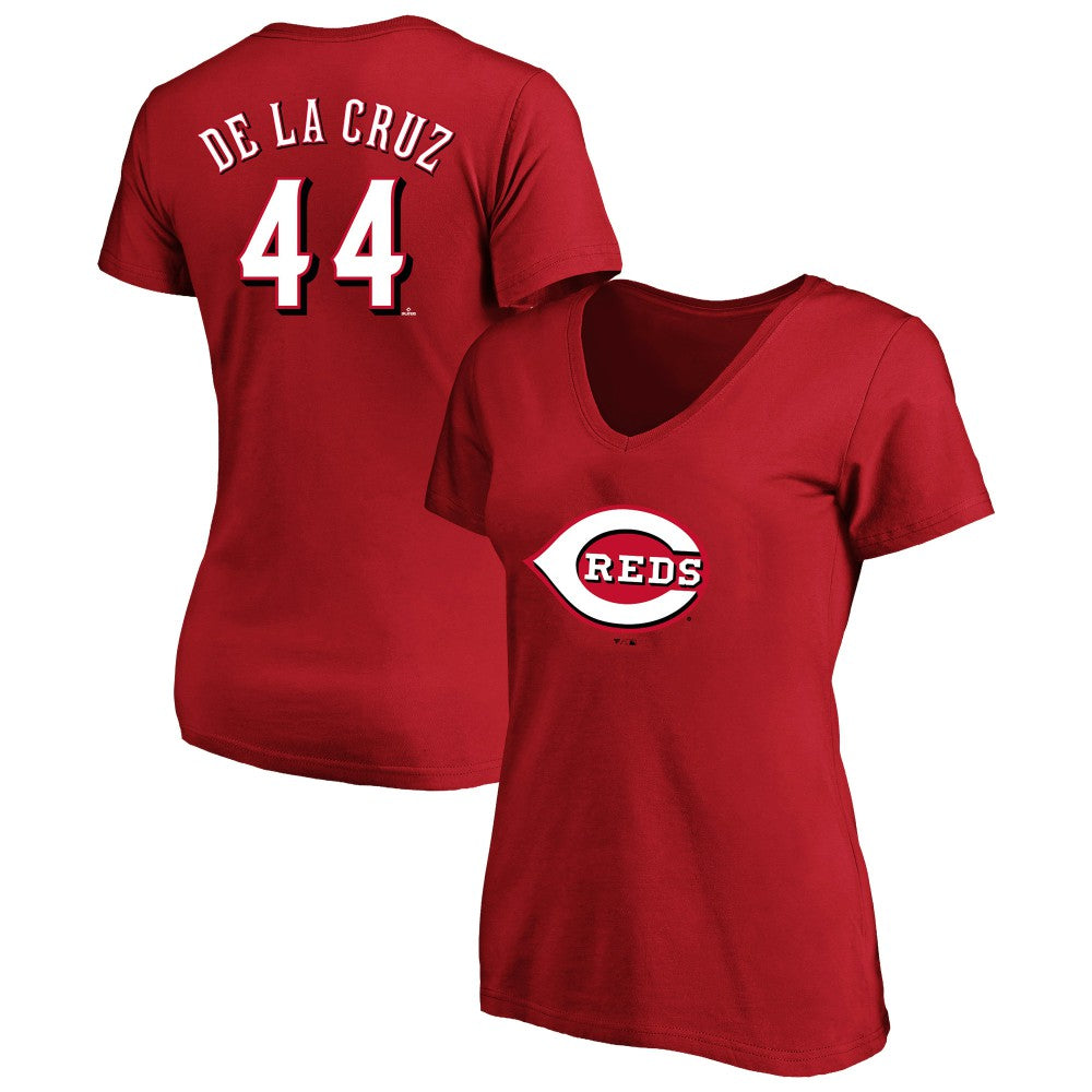 Elly De La Cruz Cincinnati Reds Profile Women's Plus Size Name & Number V-Neck T-Shirt Sale