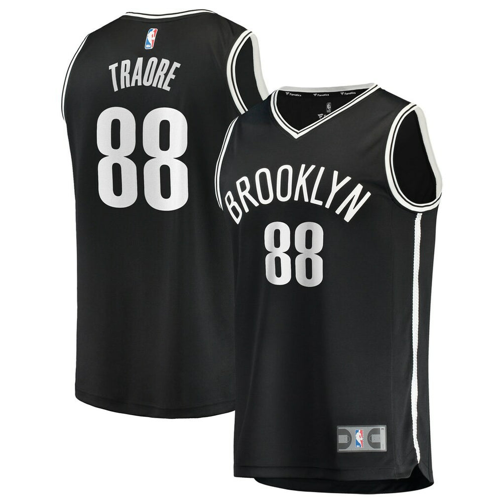 Fanatics Nolan Traoré Brooklyn Nets Youth Fast Break Replica Jersey Black Icon Edition