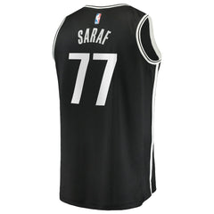 Fanatics Ben Saraf Brooklyn Nets Youth Fast Break Replica Jersey Black Icon Edition