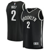 Fanatics Daniel Wolf Brooklyn Nets Fast Break Replica Jersey Black Icon Edition