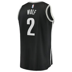 Fanatics Daniel Wolf Brooklyn Nets Youth Fast Break Replica Jersey Black Icon Edition