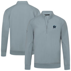 Miami Marlins Levelwear Upright Insignia Tri-Blend Quarter-Zip Pullover Sale