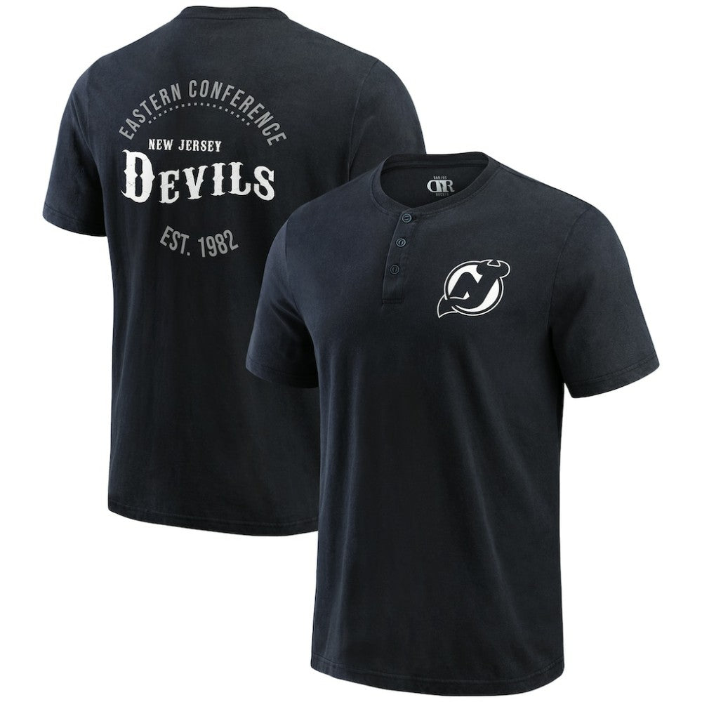 New Jersey Devils Darius Rucker Collection by Fanatics Fanatics Fest Washed Henley T-Shirt - Black | Fanatics online