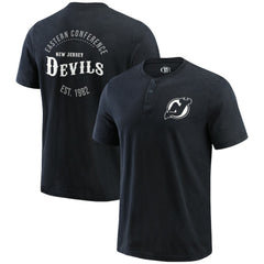 New Jersey Devils Darius Rucker Collection by Fanatics Fanatics Fest Washed Henley T-Shirt - Black | Fanatics online