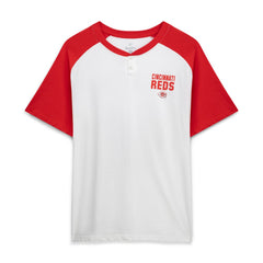 Elly De La Cruz Cincinnati Reds Profile Women's Plus Size Name & Number Raglan Henley T-Shirt for sale
