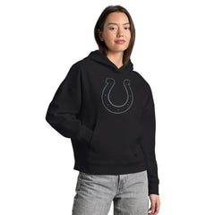 Indianapolis Colts Starter Women's Rhinestone Relaxed Hoodie - Black - NFL