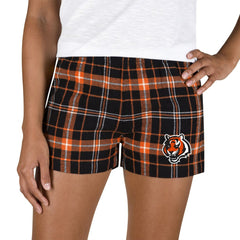 Cincinnati Bengals Concepts Sport Women's Ultimate Flannel Shorts - Black/Orange - NFL