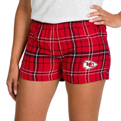Kansas City Chiefs Concepts Sport Women's Ultimate Flannel Shorts - Red/Black - NFL