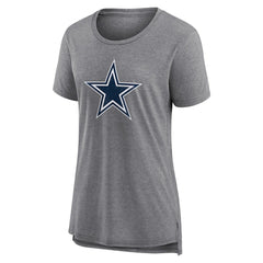 Dallas Cowboys Women's Heritage Custom Name & Number Tri-Blend T-Shirt - Gray - NFL