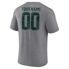 Green Bay Packers Heritage Custom Name & Number Tri-Blend T-Shirt - Gray - NFL