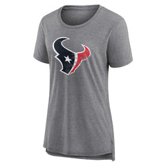 Houston Texans Women's Heritage Custom Name & Number Tri-Blend T-Shirt - Gray - NFL
