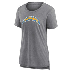 Los Angeles Chargers Women's Heritage Custom Name & Number Tri-Blend T-Shirt - Gray - NFL