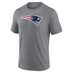 New England Patriots Heritage Custom Name & Number Tri-Blend T-Shirt - Gray - NFL