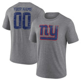 New York Giants Heritage Custom Name & Number Tri-Blend T-Shirt - Gray - NFL