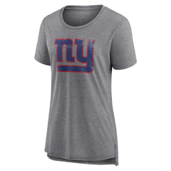 New York Giants Women's Heritage Custom Name & Number Tri-Blend T-Shirt - Gray - NFL