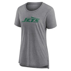 New York Jets Women's Heritage Custom Name & Number Tri-Blend T-Shirt - Gray - NFL