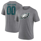 Philadelphia Eagles Heritage Custom Name & Number Tri-Blend T-Shirt - Gray - NFL