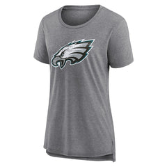 Philadelphia Eagles Women's Heritage Custom Name & Number Tri-Blend T-Shirt - Gray - NFL