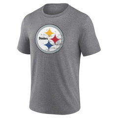 Pittsburgh Steelers Heritage Custom Name & Number Tri-Blend T-Shirt - Gray - NFL